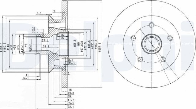 Тормозной диск Delphi передний для Volkswagen Transporter T3 1986-1992. Артикул BG2468