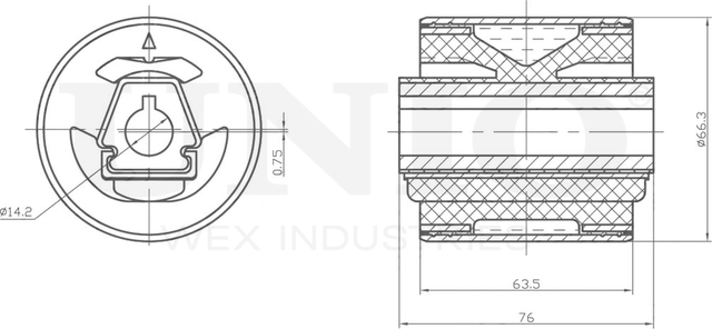 Сайлентблок рычага подвески (Unio). Артикул RMP-20082