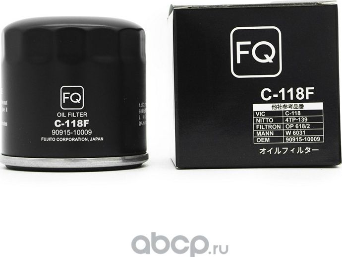 Фильтр масляный FQ C-118F 9091510009 , W67/2, W6031, шт FQ. Артикул C118F