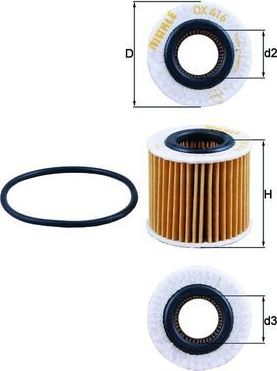 Масляный фильтр Mahle-Knecht. Артикул OX 416D1