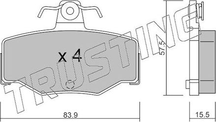 Тормозные колодки Trusting. Артикул 207.0