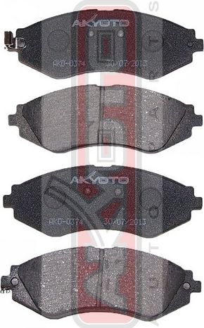 Тормозные колодки Akyoto Packing AKYOTO передние для Daewoo Magnus 1999-2006. Артикул AKD-0374