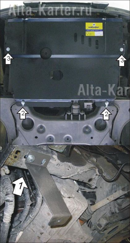 Защита Мотодор для картера, КПП, интеркулера Ford Transit передний привод 2000-2012. Артикул 00741