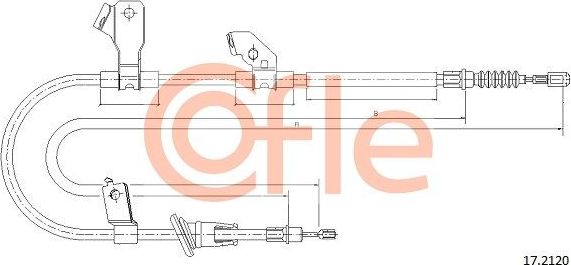 Трос ручника (тросик ручного тормоза) Cofle. Артикул 92.17.2120