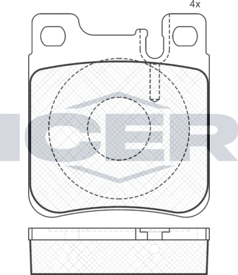 Тормозные колодки Icer задние для Chrysler Crossfire 2004-2007. Артикул 180976