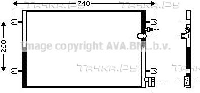 Радиатор кондиционера (конденсатор) AVA (алюминий). Артикул AI5237