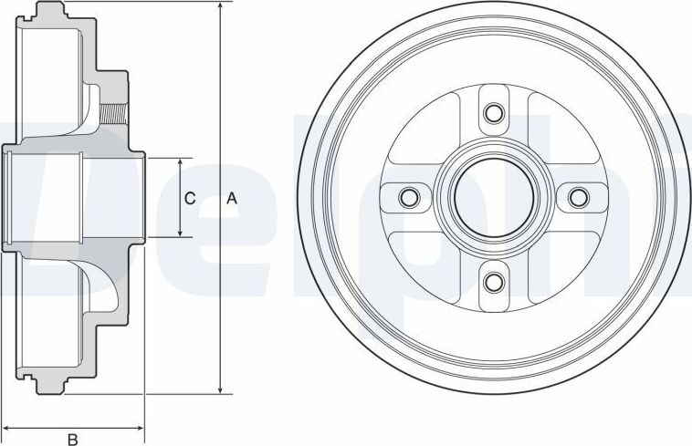 Тормозной барабан Delphi. Артикул BF630