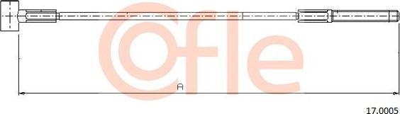 Трос ручника (тросик ручного тормоза) Cofle. Артикул 92.17.0005