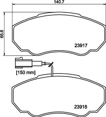 Тормозные колодки Mintex передние для Fiat Ducato II 2001-2006. Артикул MDB2328