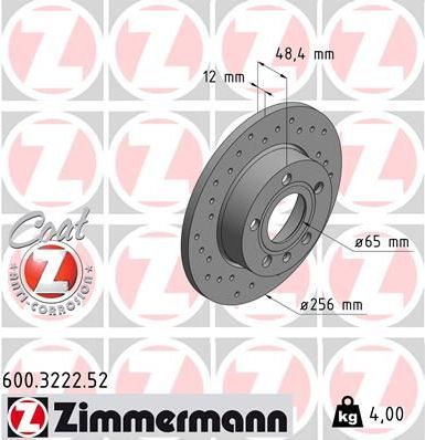 Тормозной диск Zimmermann SPORT Z. Артикул 600.3222.52