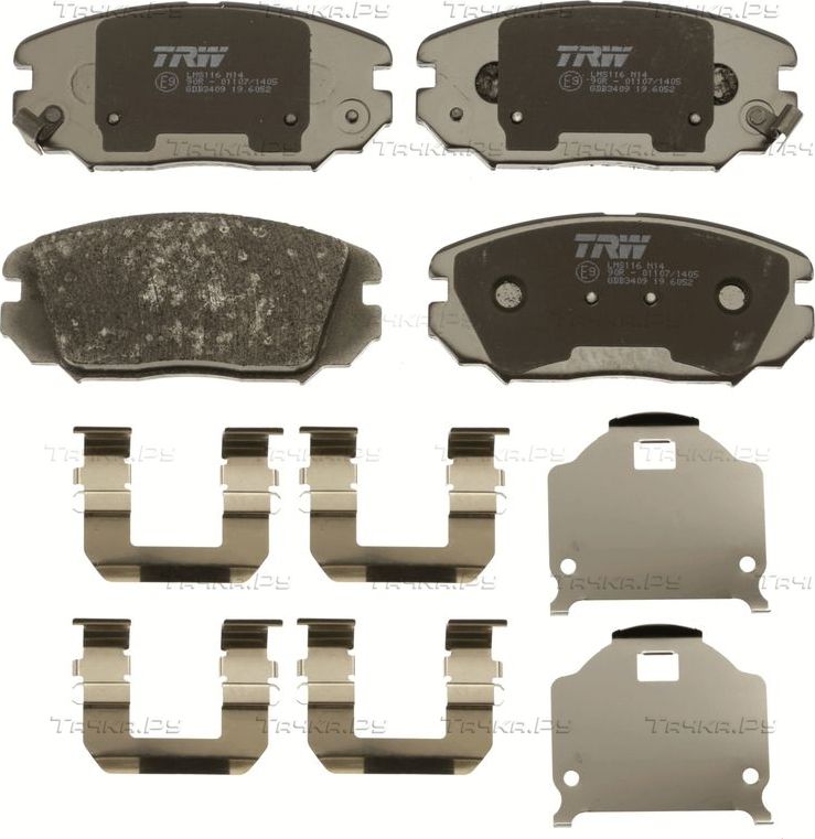 Тормозные колодки TRW COTEC передние для Hyundai Sonata V (NF) 2005-2010. Артикул GDB3409