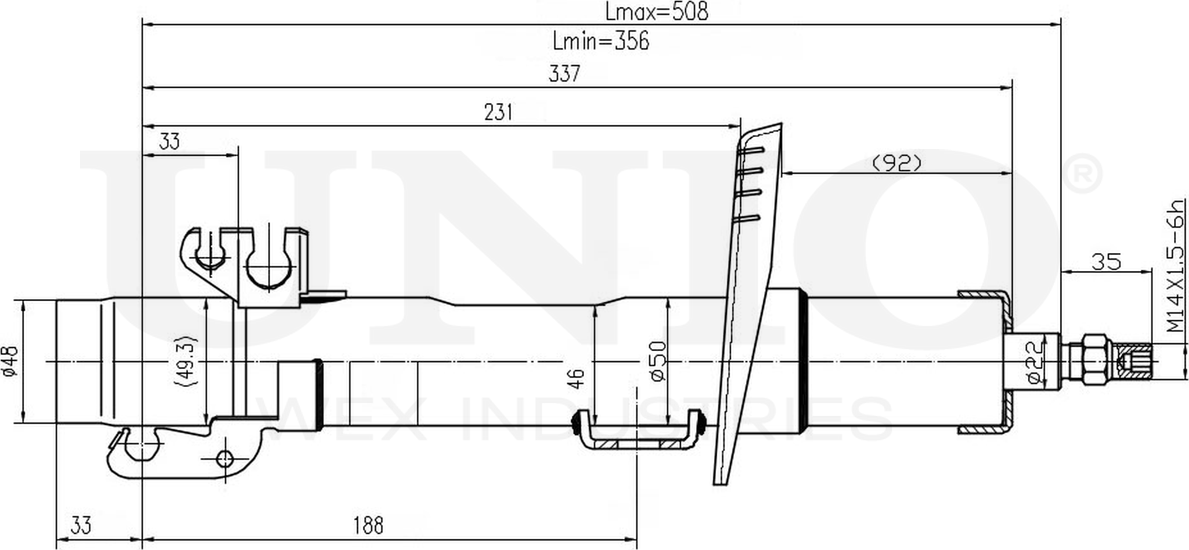 Амортизатор подвески (Unio). Артикул SAB-10602