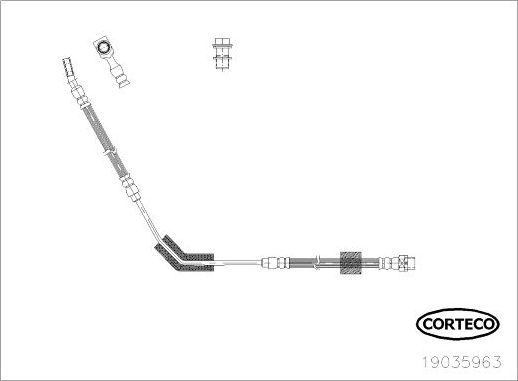 Тормозной шланг Corteco задний левый для Land Rover Range Rover III 2002-2012. Артикул 19035963