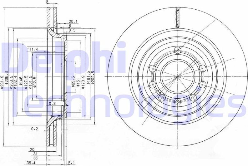 Тормозной диск Delphi. Артикул BG3886