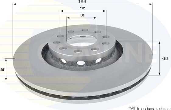 Тормозной диск Comline COATED. Артикул ADC1431V