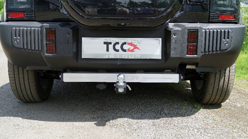 Фаркоп ТСС оцинкованный под американский квадрат с надписью Jetour для Jetour T2 2L 4WD 2024-2026. Артикул TCU00415