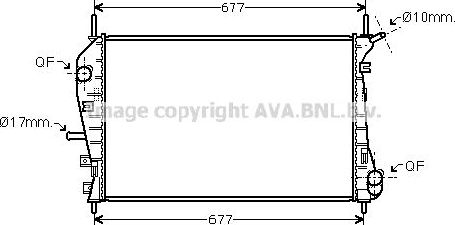 Радиатор охлаждения двигателя AVA для Ford Mondeo III 2002-2007. Артикул FDA2376