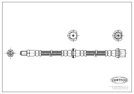 Тормозной шланг Corteco передний для Daihatsu Charade III 1987-1993. Артикул 19032662