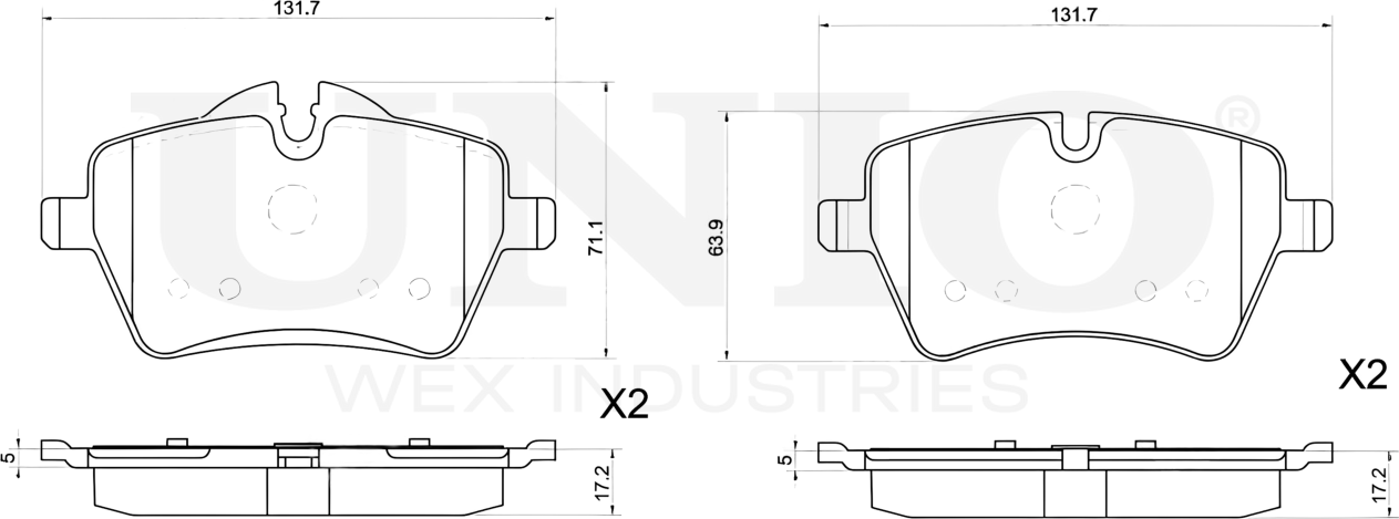 Колодки тормозные дисковые, комплект (Unio). Артикул BRP-20314
