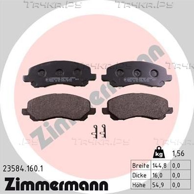 Тормозные колодки Zimmermann передние для Jeep Compass I 2006-2016. Артикул 23584.160.1