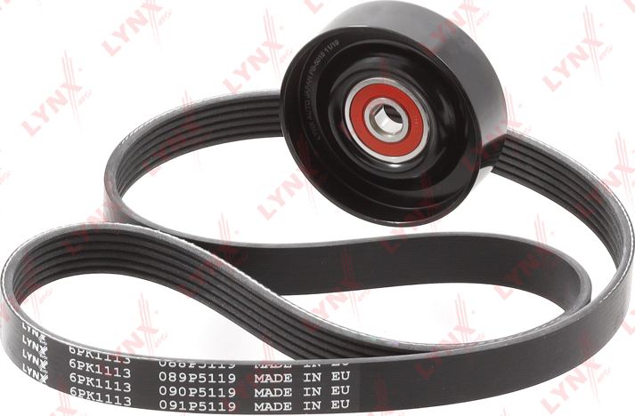 Приводной ремень поликлиновой с роликами (комплект) LYNXauto. Артикул PK-5044
