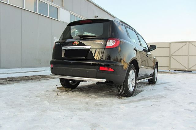 Защита Slitkoff заднего бампера d57 радиусная для Geely Emgrand X7 рестайлинг 2016-2026. Артикул GAFX716014