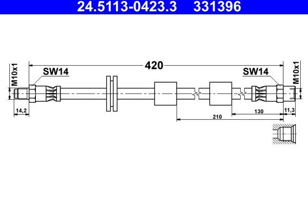 Тормозной шланг ATE. Артикул 24.5113-0423.3