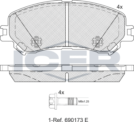 Тормозные колодки Icer передние для Renault Grand Scenic IV 2016-2026. Артикул 182259
