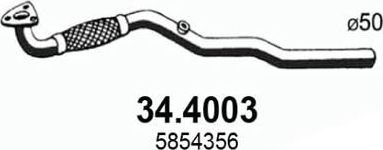 Глушитель Asso для Opel Astra G 1998-2005. Артикул 34.4003