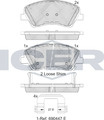 Тормозные колодки Icer. Артикул 182298