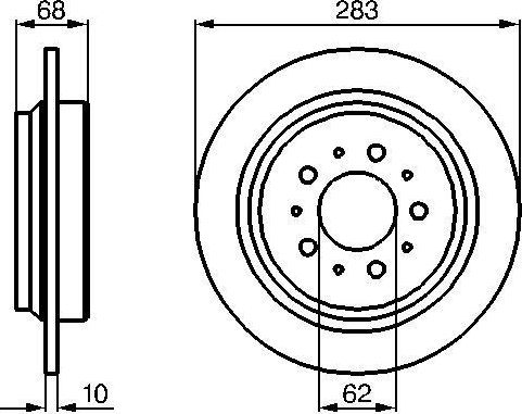 Тормозной диск Bosch задний для Volvo 850 1996-1996. Артикул 0 986 478 445