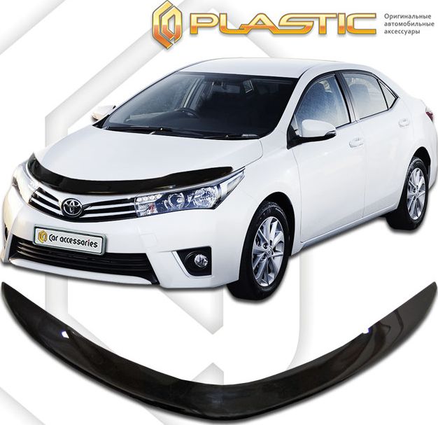 Дефлектор СА Пластик для капота (Classic черный) Toyota Corolla E180/E170 седан 2013-2019. Артикул 2010010108816