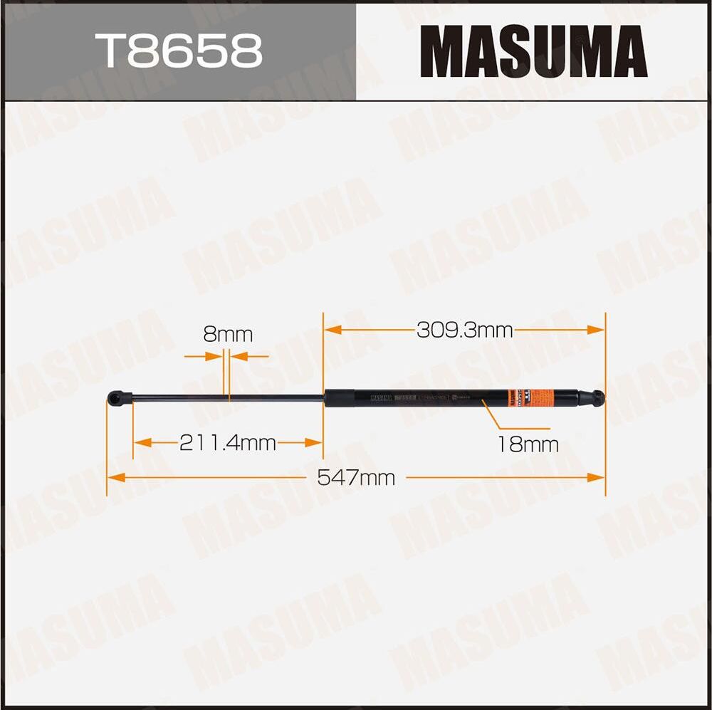 Упор газовый багажника MASUMA, L=547mm (1/40). Артикул T8658
