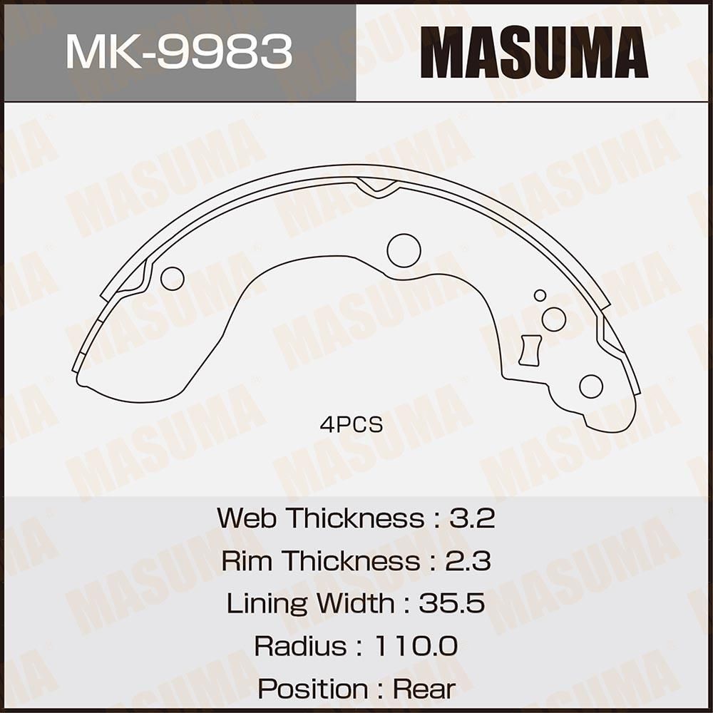 Тормозные колодки Masuma. Артикул MK-9983