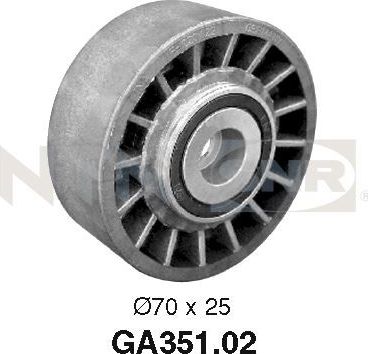 Натяжной ролик (натяжитель) приводного поликлинового ремня NTN / SNR. Артикул GA351.02