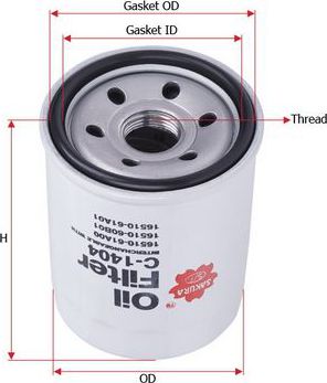 Масляный фильтр Sakura для Suzuki Vitara II 2015-2023. Артикул C-1404