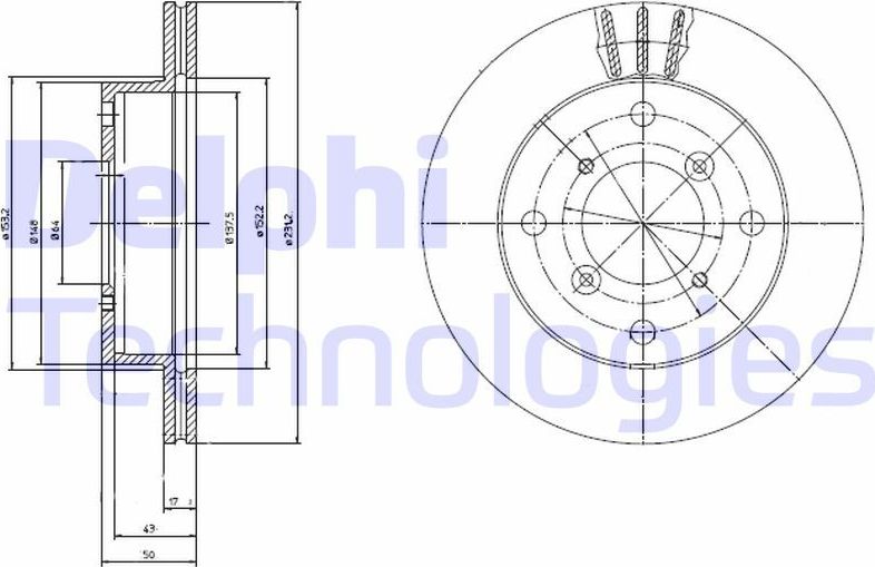 Тормозной диск Delphi. Артикул BG2645