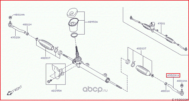 Наконечник рулевой тяги Nissan внешний для Nissan Note I 2006-2012. Артикул 485271U61A