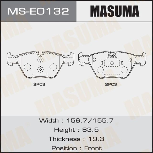 Колодки дисковые MASUMA, P06043 front (1/6) Masuma. Артикул MSE0132
