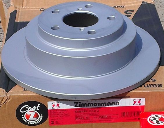 Тормозной диск Zimmermann Coat Z задний для Subaru Impreza II 2000-2009. Артикул 530.2459.20