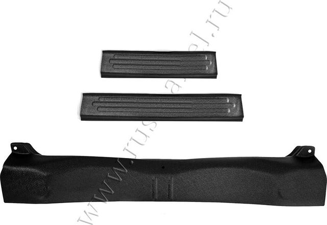 Защитный комплект №4 Русская Артель (накладки на пороги дверей и порожек багажника) для Renault Logan II 2013-2026. Артикул ZKR-187102