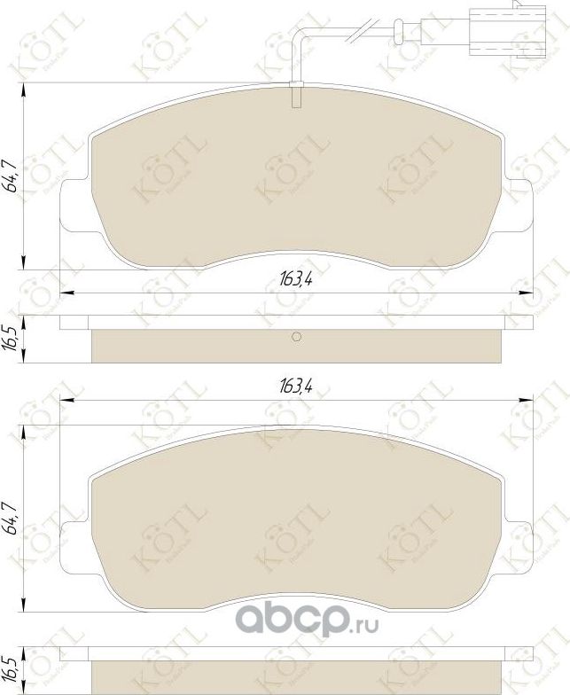 Колодки тормозные дисковые передние к-т OPEL MOVANO/RENAULT MASTER 10- (Kotl). Артикул 1910kt