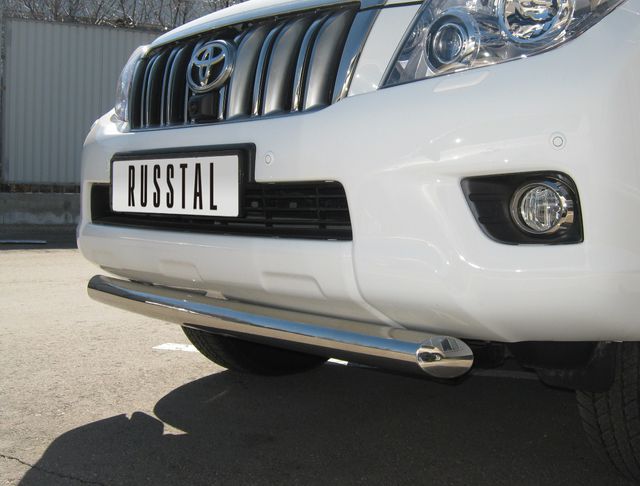 Защита RusStal переднего бампера d76 (дуга) для Toyota Land Cruiser Prado 150 2009-2013. Артикул PNZ-000471