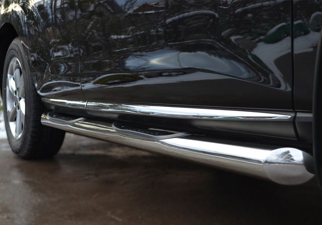 Защита порогов RusStal труба d76 с накладками (вариант 1) для Nissan Murano Z51 2010-2015. Артикул NMT-0103181