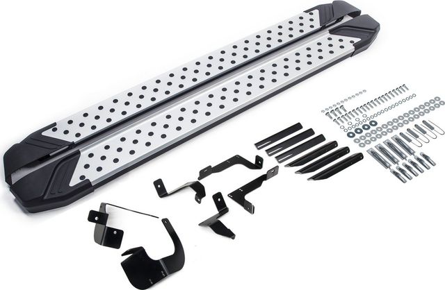 Пороги алюминиевые Rival Bmw-Style круг для Chevrolet Equinox III поколение рестайлинг 2020-2026. Артикул D173AL.1003.1