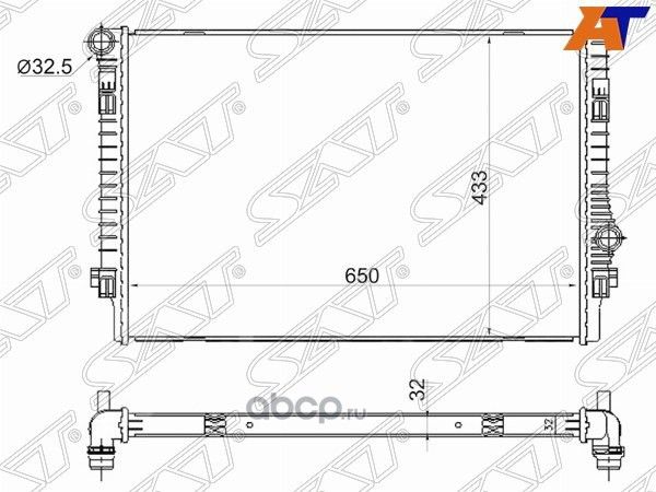 Радиатор AUDI A3S3 12-TT 14-SKODA OCTAVIA 13-V (SAT). Артикул SD00074