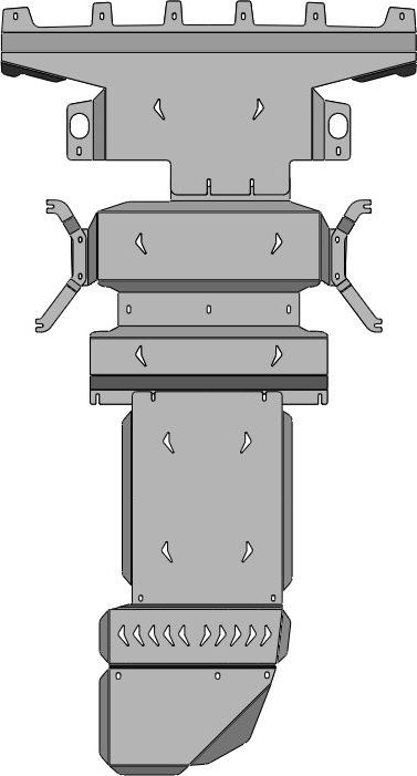 Защита алюминиевая АВС-Дизайн для днища Jeep Grand Cherokee WL (для Trailhawk и Overland) 2021-2026. Артикул 04.50ABC