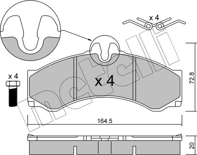 Тормозные колодки Metelli. Артикул 22-0262-1