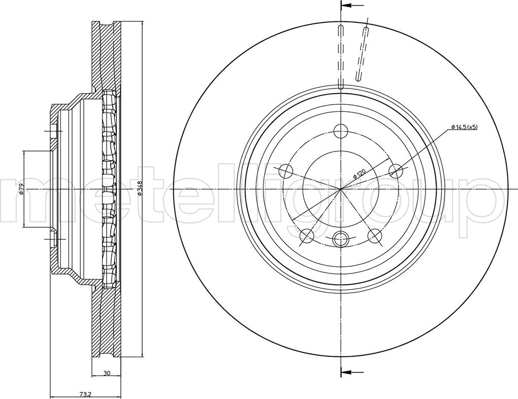 Тормозной диск Metelli. Артикул 23-0874C