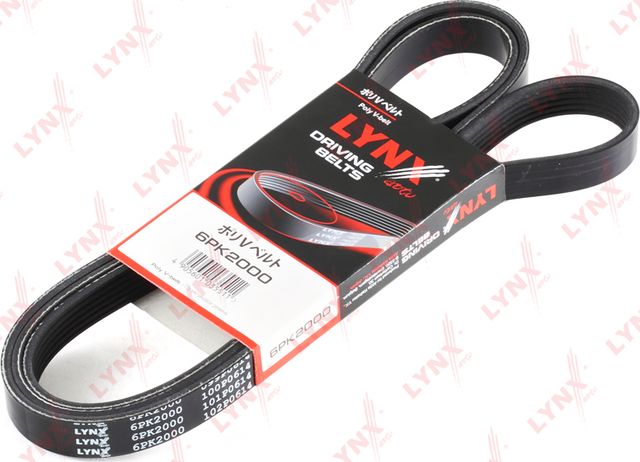 Приводной ремень поликлиновой LYNXauto для Kia Magentis I 2003-2006. Артикул 6PK2000
